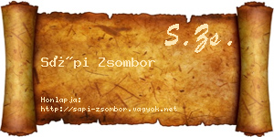 Sápi Zsombor névjegykártya